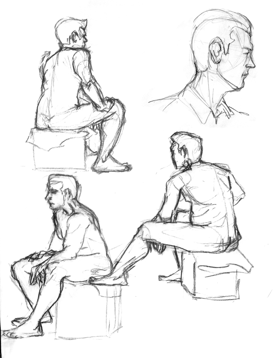 Sitting Man Sketches